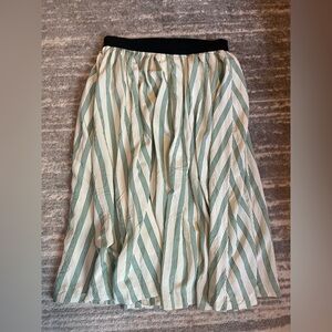 Striped Green and White Maxi Skirt
